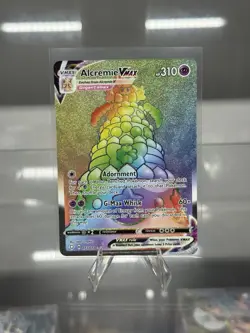 Pokemon Alcremie VMAX TCG Shining Fates Holo Card 073/072 Rainbow Secret Rare - Image 1