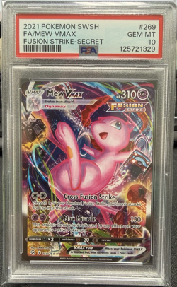 2021 POKEMON SWORD & SHIELD FUSION STRIKE SECRET #269 FULL ART/MEW VMAX PSA 10 - Image 1