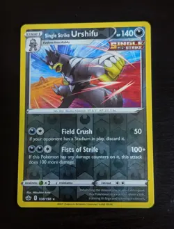 Pokemon Chilling reign 108/198 Single Strike Urshifu Reverse Holo NM - Image 1
