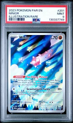 2023 POKEMON PAR EN-PARADOX RIFT ILLUSTRATION RARE #201 MINIOR PSA 9 - Image 1