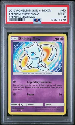 2017 POKEMON SUN & MOON SHINING LEGENDS #40 SHINING MEW-HOLO PSA 9 - Image 1