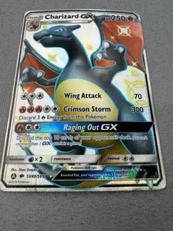 Charizard GX SV49/SV94 Hidden Fates: Shiny Vault Full Art Pokemon TCG DAMAGED - Image 3