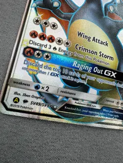 Charizard GX SV49/SV94 Hidden Fates: Shiny Vault Full Art Pokemon TCG DAMAGED - Image 4
