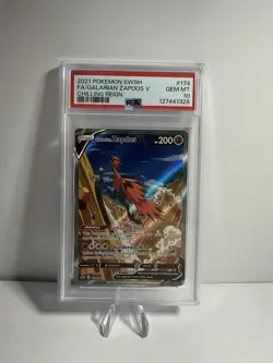 2021 POKEMON SWORD & SHIELD CHILLING REIGN FULL ART/GALARIAN ZAPDOS V PSA 10 - Image 1