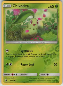 Pokemon TCG Chikorita (5) Common Reverse Holo SM - Lost Thunder 5/214 - Image 1
