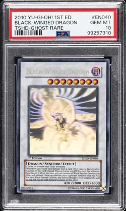 2010 YU-GI-OH! TSHD-THE SHINING DARKNESS #EN040 BLACK-WINGED DRAGON PSA 10 - Image 1