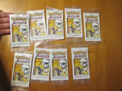 LOT OF 9 Pokemon 25th Anniversary Trading Card Game Packs PIKACHU CEREAL - Image 1