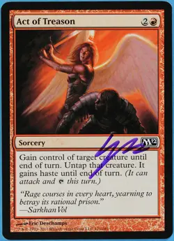 Act of Treason Magic 2012 / M12 NM Common Artist Signed CARD (s1870) ABUGames - Image 1