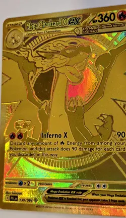 Mega Charizard X EX Phantasmal Flames 130/94 Mega Ultra Rare Gold Card - Image 4