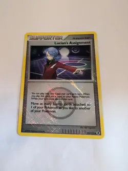 Lucian's Assignment 92/111 Crosshatch Holo Pokemon League Promo Rising Rivals NM - Image 1