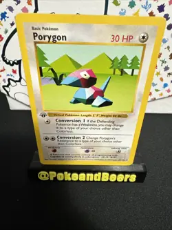 Pokemon TCG Porygon Base Set 1st Edition Uncommon Shadowless 39/102 LP Vintage - Image 1