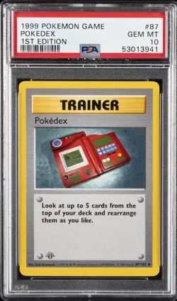 1999 POKEMON BASE SET 1ST EDITION #87 POKEDEX PSA 10 - Image 1