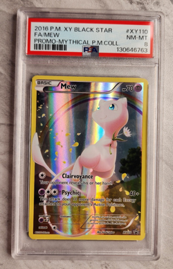 2016 Pokemon TCG XY Mythical Collection Mew Promo XY110 PSA 8 Foil Black Star - Image 4