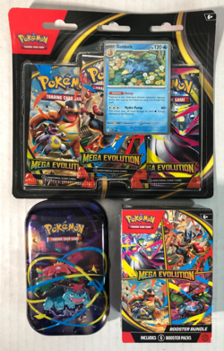 Pokemon Mega Evolution Booster Bundle & Heroes Mini Tin & Golduck 3 Pack Blister - Image 1