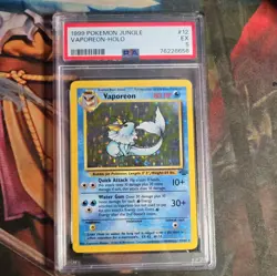 1999 POKEMON JUNGLE #12 VAPOREON-HOLO PSA 5 - Image 1