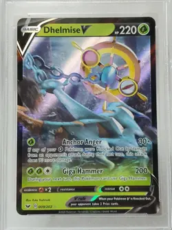 Pokemon TCG Dhelmise V Sword & Shield PSA 10 Gem Mint - Image 2