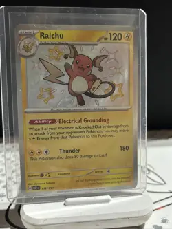 Pokemon Scarlet & Violet Paldean Fates Raichu Shiny Rare 132/091 - Image 1