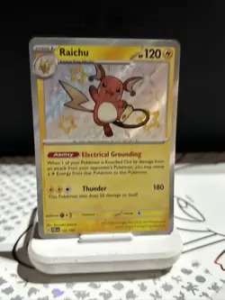 Pokemon Scarlet & Violet Paldean Fates Raichu Shiny Rare 132/091 - Image 2