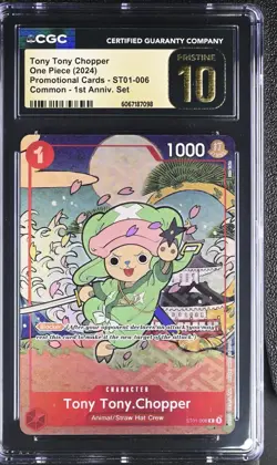 Tony Tony Chopper CGC PRISTINE 10 Card One Piece 1st English ST01-006 - Image 1