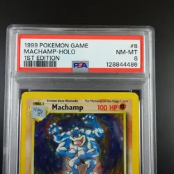 PSA 8 Machamp 8/102 Pokemon Base Set 1999 Holo Rare Graded Card - Image 2