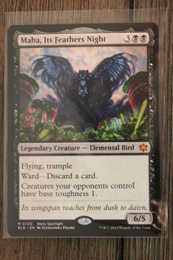 Magic The Gathering MTG Maha, Its Feathers Night Bloomburrow Regular Mythic - Image 1