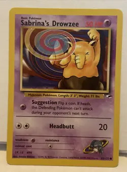 Sabrina's Drowzee 92/132 Common - 2000 Pokemon Gym Heroes NM - Image 1