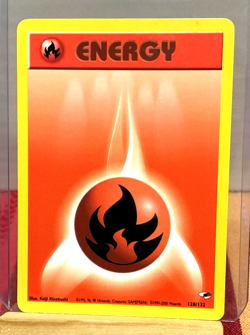 POKEMON Fire Energy 128/132 Gym Heroes Set, NM Condition - Image 1