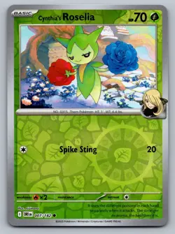 Pokemon TCG SV10: Destined Rivals Cynthia's Roselia 007/182 Reverse Holo - Image 1