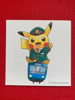 Pokemon Center Pikachu Train Conductor Sticker Limited Pokemon Japanese Seal - Image 1