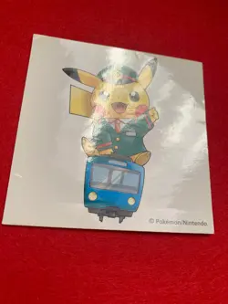 Pokemon Center Pikachu Train Conductor Sticker Limited Pokemon Japanese Seal - Image 3