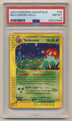 PSA 8 Pokemon Aquapolis Holo Rare Bellossom H5/H32 NM/MINT Condition! - Image 1