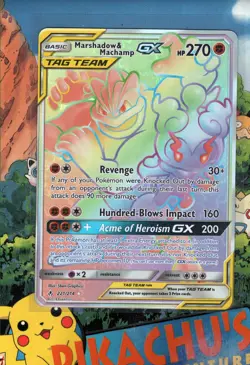Pokemon TCG Marshadow & Machamp GX 221/214 Tag Team Unbroken Bonds NM/M - Image 1