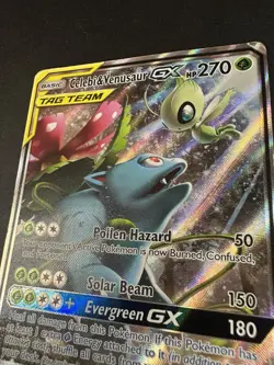 See Pics DMG Celebi & Venusaur GX TAG TEAM SM167 Pokemon Black Star Promo - Image 4