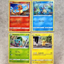 Charmander Squirtle Bulbasaur & Pikachu Pokemon Go TCG Starter Set - Image 1