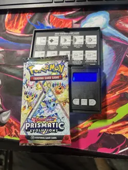 GOD PACKU 🔥22.43g🔥VERY HEAVY Prismatic Evolutions Pokemon Sealed Booster Pack - Image 1