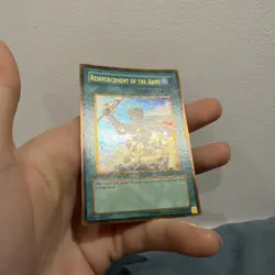 YUGIOH REINFORCEMENT OF THE ARMY GLD1-EN032 GOLD RARE VINTAGE X3 LP - Image 2