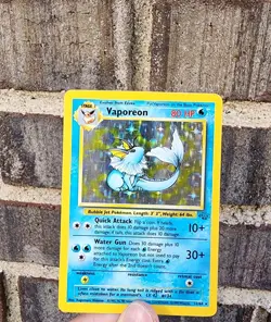 Pokemon TCG Vaporeon Holo Rare Card 12/64 Jungle Set, Vintage 1999 LP - Image 1