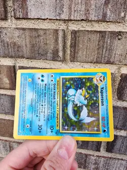 Pokemon TCG Vaporeon Holo Rare Card 12/64 Jungle Set, Vintage 1999 LP - Image 3