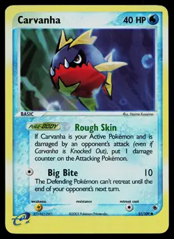 Pokemon Card - Carvanha Ruby and Sapphire 51/109 Common Reverse Holo - Image 1