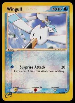 Pokemon Card - Wingull Ruby and Sapphire 77/109 Common Reverse Holo - Image 1