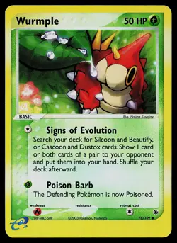 Pokemon Card - Wurmple Ruby and Sapphire 78/109 Common Reverse Holo - Image 1