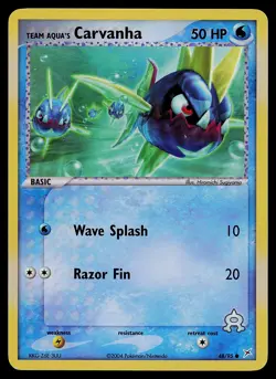 Pokemon Card - Team Aqua's Carvanha Team Magma vs Team Aqua 48/95 Reverse Holo - Image 1