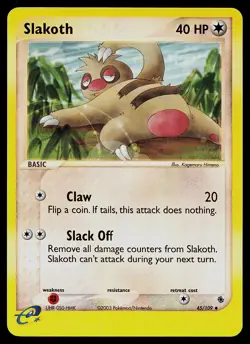 Pokemon Card - Slakoth Ruby and Sapphire 45/109 Uncommon Reverse Holo - Image 1