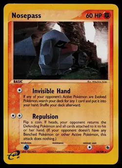 Pokemon Card - Nosepass Ruby and Sapphire 18/109 Rare Reverse Holo - Image 1