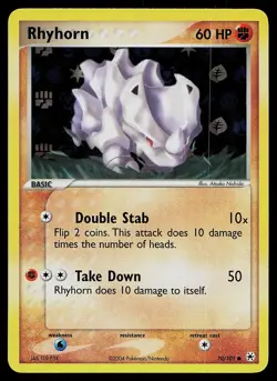 Pokemon Card - Rhyhorn Hidden Legends 70/101 Common Reverse Holo - Image 1