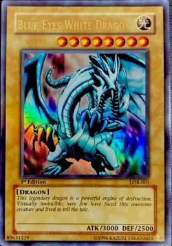 Blue Eyes White Dragon LOB-001 1st Edition Asian-English Yu-Gi-Oh Card - Image 1