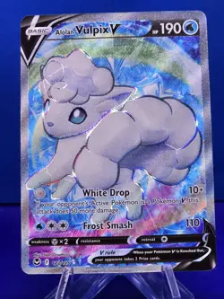Alolan Vulpix V - 173/195 - Pokemon Silver Tempest Full Art Card NM - Image 1