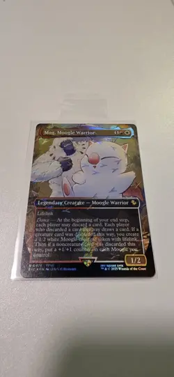 Mog, Moogle Warrior (Borderless) (Chocobo Track Foil) MTG: Final Fantasy NM - Image 1