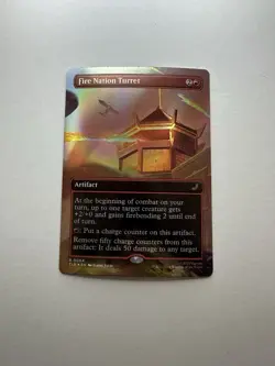 Fire Nation Turret NM Foil Borderless Final Fantasy Magic The Gathering Mtg - Image 1