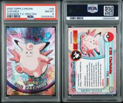 Pokemon PSA 8 Clefable T.V. #36 Topps Chrome Spectra - Image 1